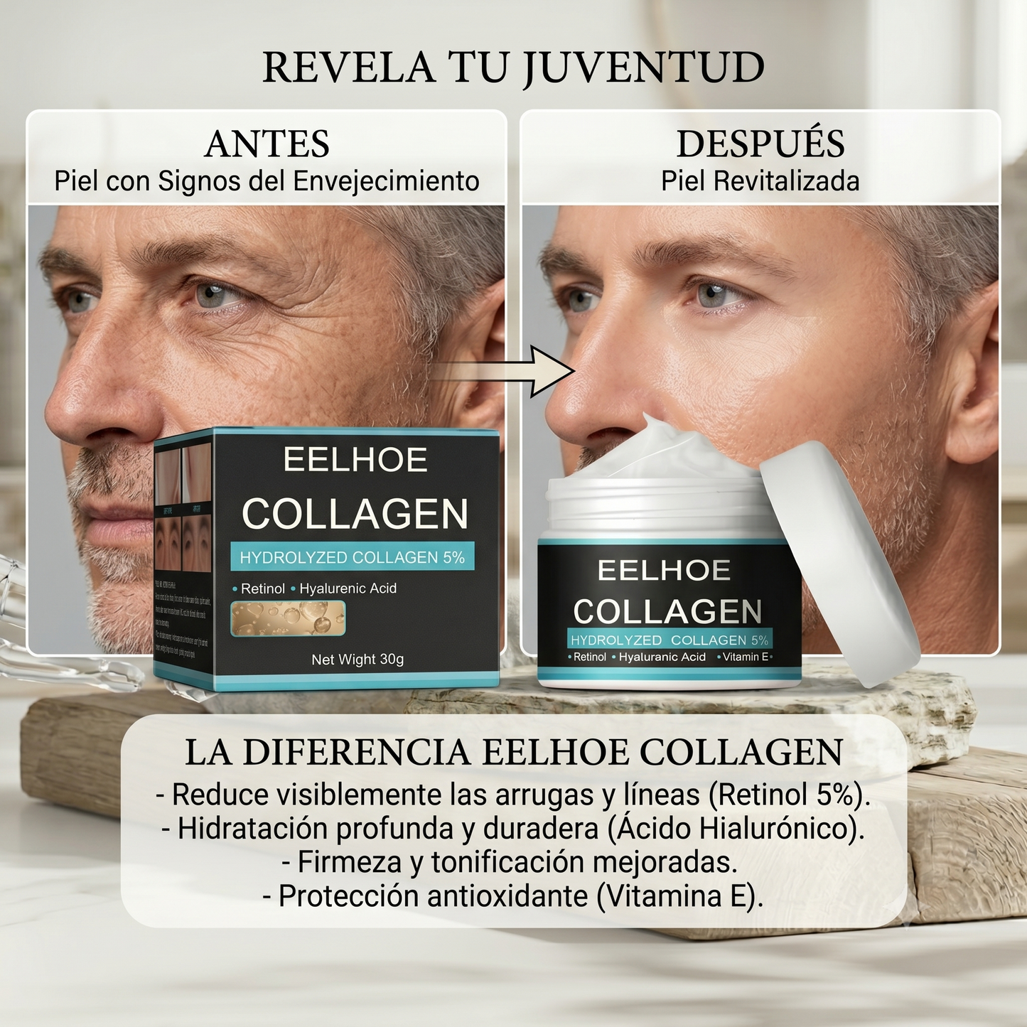 ColágenoActive™ - Crema Antiarrugas Masculina