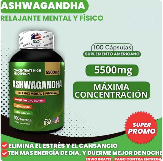 Ashwagandha X 100 Reduce el Estrés y la Ansiedad