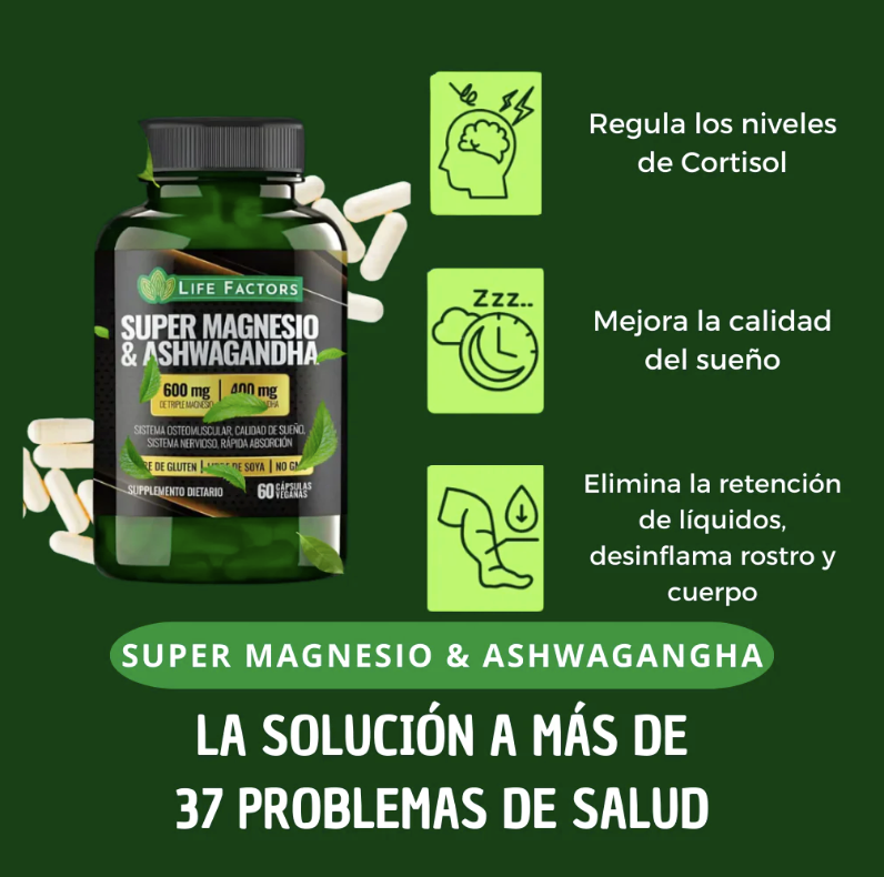 Super Magnesio y Ashwagandha