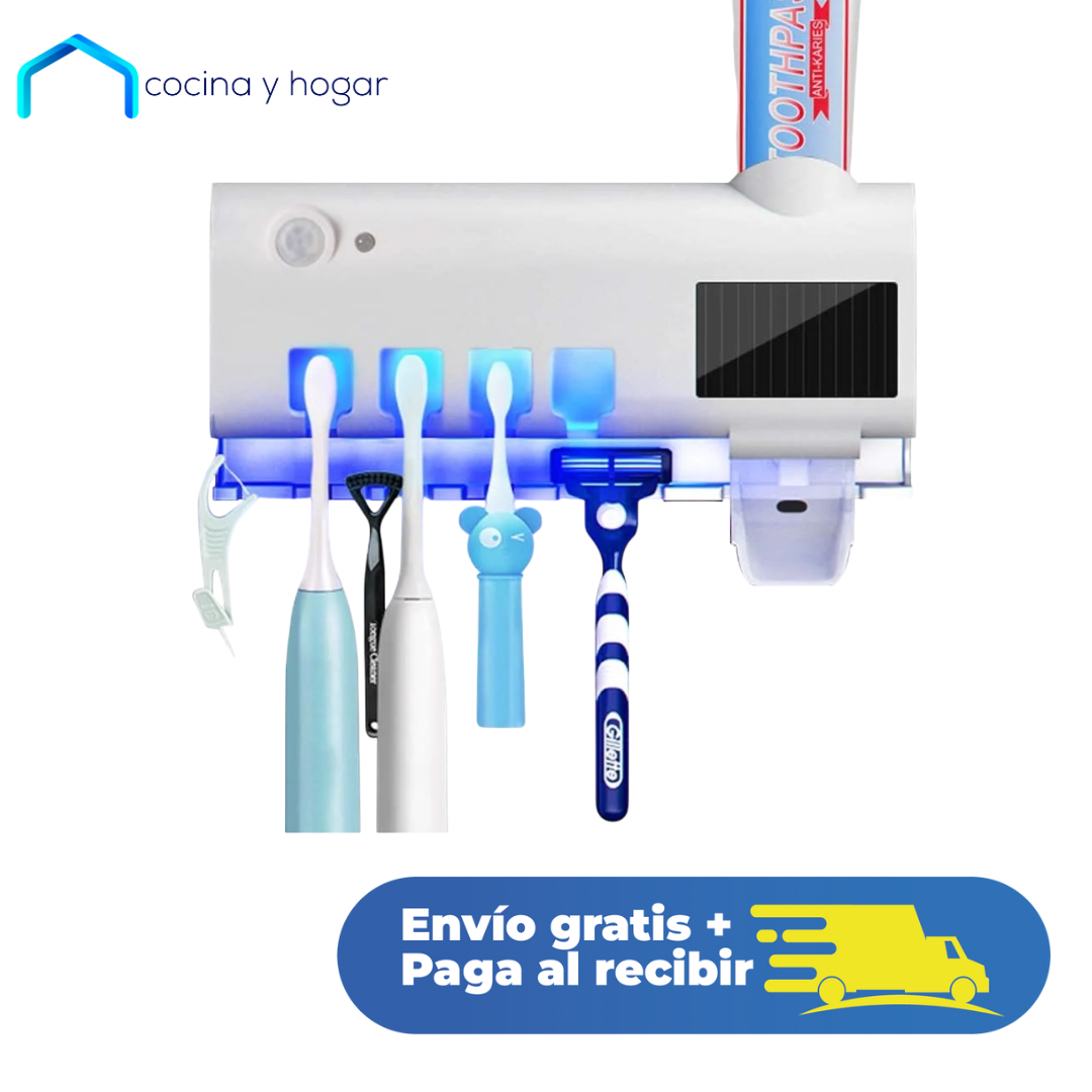 Dispensador y Esterilizador UV para Cepillos de Dientes"