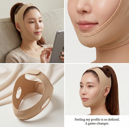 Mentonera:  Efecto lifting facial en casa