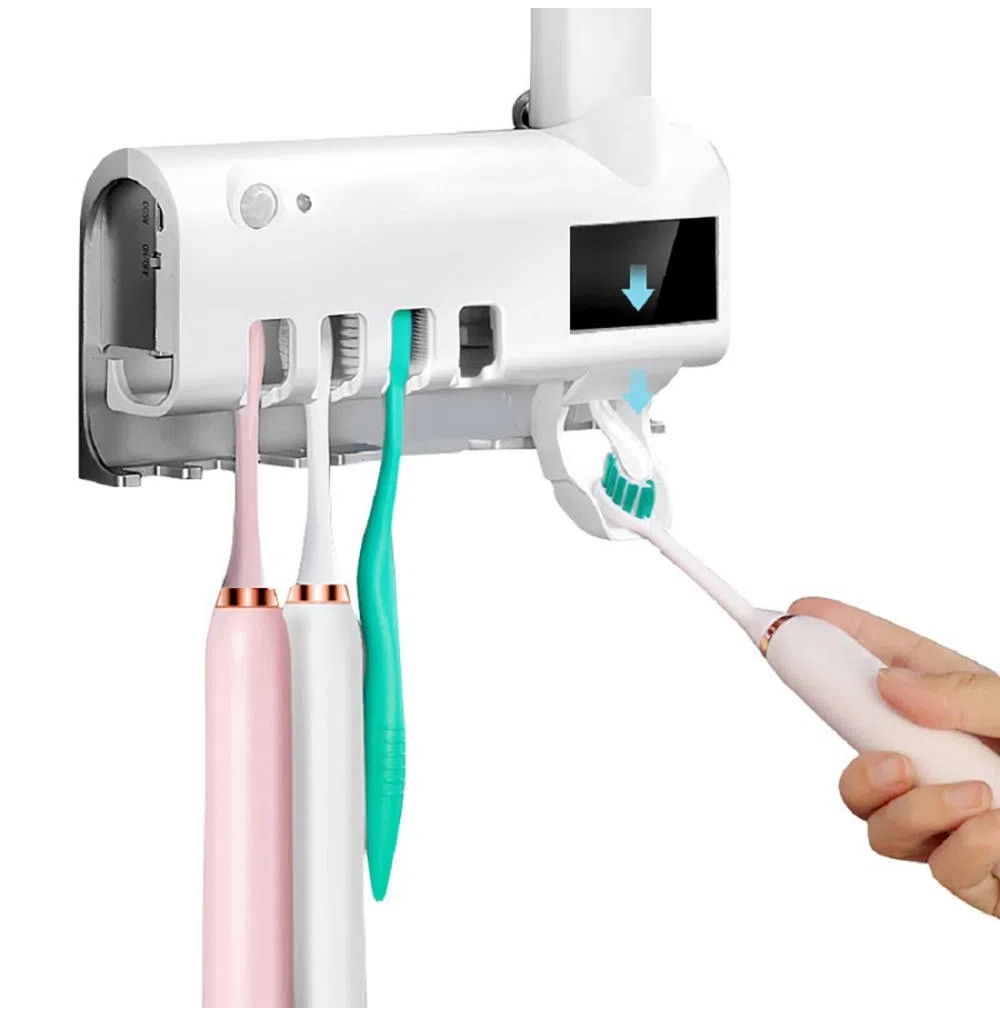Dispensador y Esterilizador UV para Cepillos de Dientes"