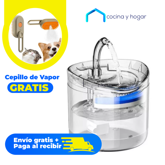 AquaPet Pro: Fuente para Mascotas + Cepillo 3en1 GRATIS