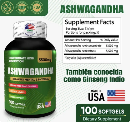 Ashwagandha X 100 Reduce el Estrés y la Ansiedad